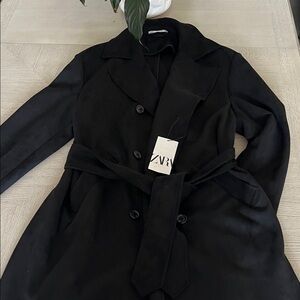 Zara Men Faux suede trench coat